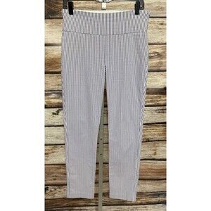 Renuar Womens Stretch Trousers Slacks Office Career Size 8 Purple Stripe Skinny